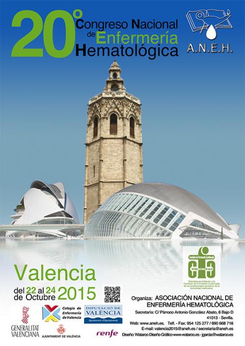 Valencia acoge del 22 al 24 de octubre el 20 Congreso Nacional de Enfermería Hematológica