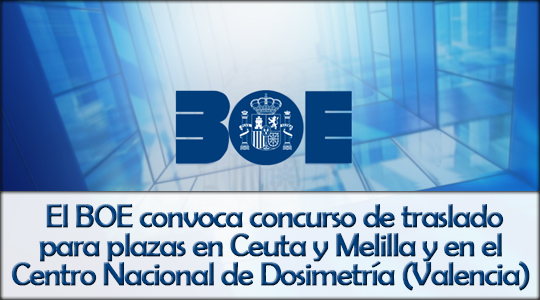 El BOE convoca concurso de traslado para plazas en Ceuta y Melilla y en el Centro Nacional de Dosimetría (Valencia)