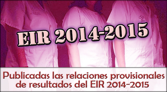 Publicadas las relaciones provisionales de resultados del EIR 2014-2015
