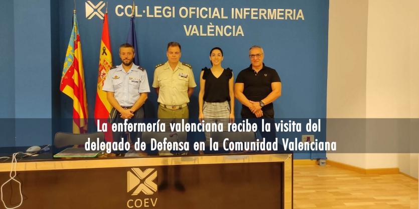 La enfermería valenciana recibe la visita del delegado de Defensa en la Comunidad Valenciana