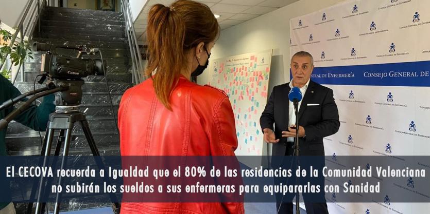 El CECOVA recuerda a Igualdad que el 80% de las residencias de la Comunidad Valenciana no subirán los sueldos a sus enfermeras para equipararlas con Sanidad