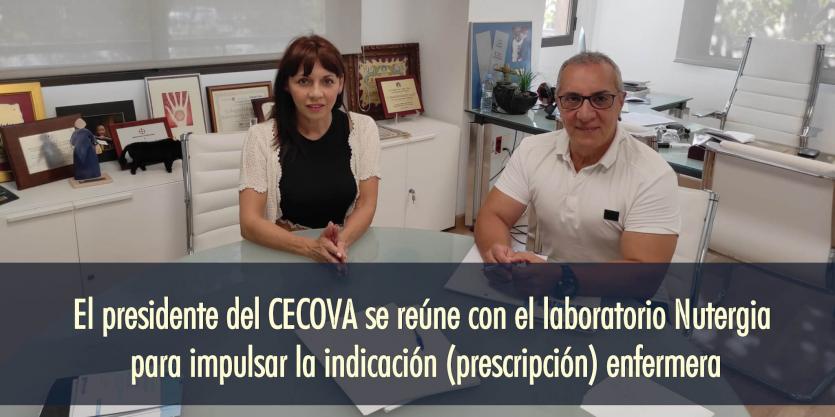 El presidente del CECOVA se reúne con el laboratorio Nutergia para impulsar la indicación (prescripción) enfermera